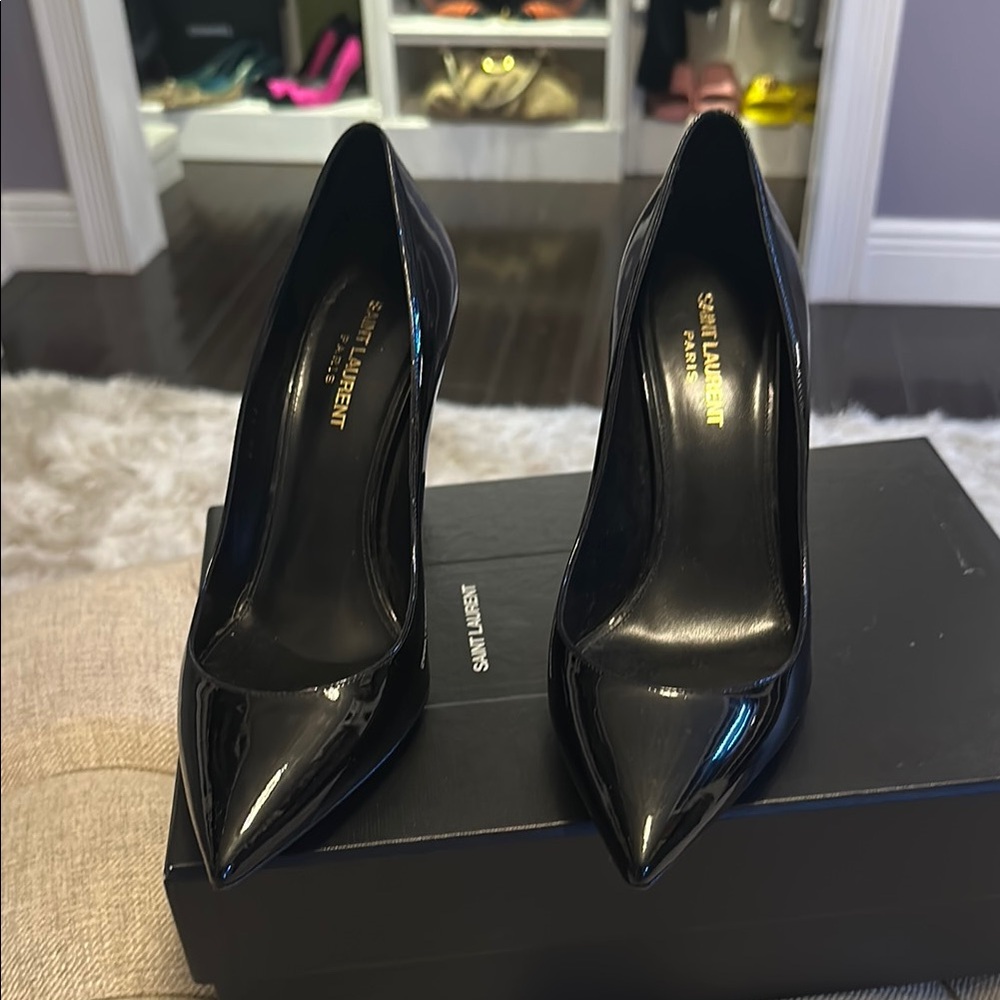 Saint Laurent Black Patent Leather Heels